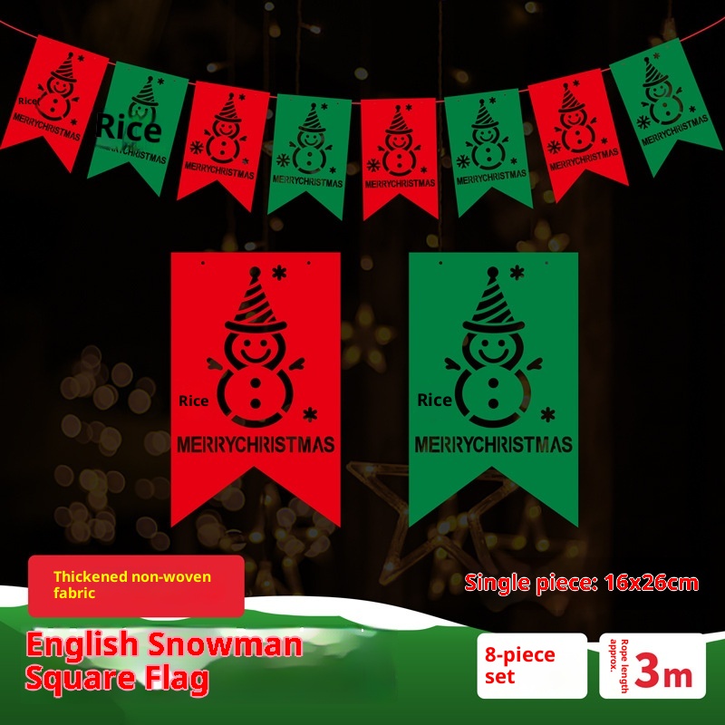 Lillian Decorations Pull Velvet Banner Flag Christmas Stocking Deer Snowflake Hanging Ornament Scene Layout Cross-Border_voghion.com