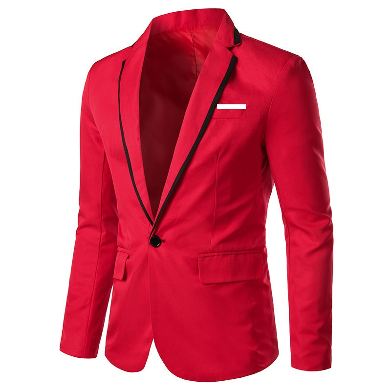 boy Boy Cross-Border Color Block Small European And American Style Slim Fit Non-Iron Casual Men's Suit Jacket_voghion.com