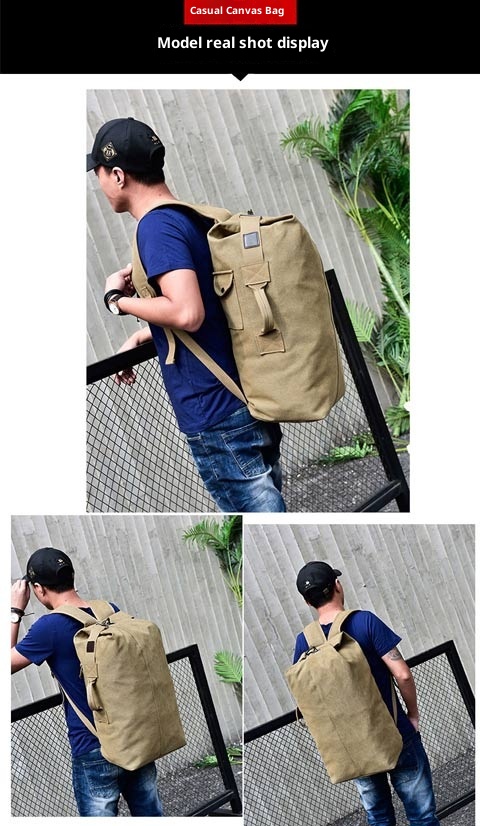 ActiveGo Backpack Double Shoulder Outdoor Travel Ins Super Popular Canvas Bucket Large Capacity Hiking Sports Personality Men's_voghion.com