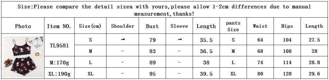 ChicShe Weihnachtlicher Pyjama im europäischen und amerikanischen Stil, neues dünnes Set für Damen, ärmellose Shorts aus Milchseide, schlicht und lässig, zweiteilig_voghion.com