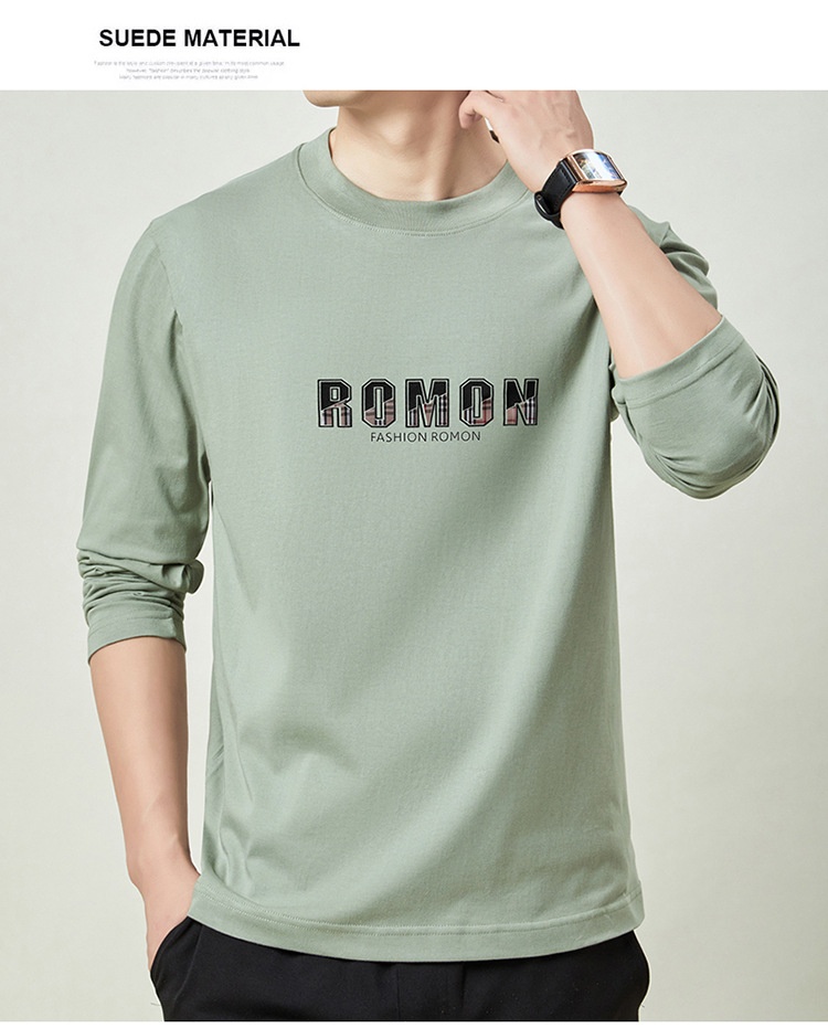 boy 230g Heavyweigh 100% Coon Long Sleeve T-Shir Men's Solid Color Base Shir New Top Spring Auumn Round Neck_voghion.com