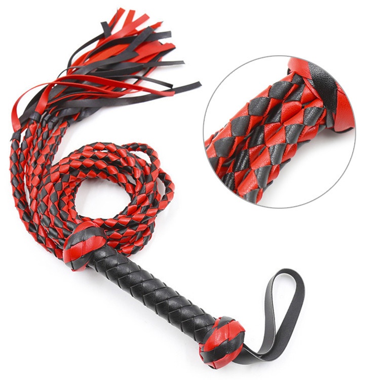 LuvBox SP Frusta da allenamento con dreadlock intrecciato in pelle, grande nappa da cavallo, giocattoli sessuali SM_voghion.com