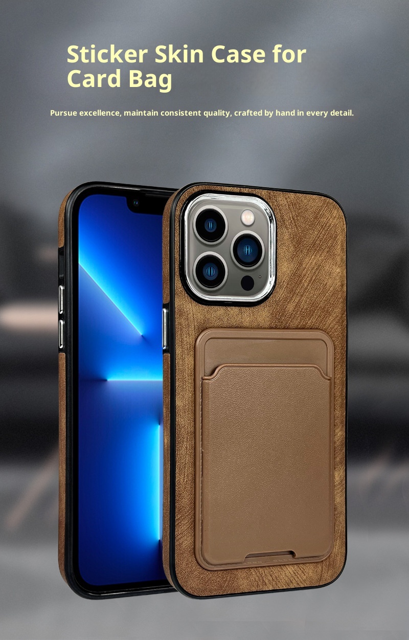 TechGlobe Compatible With Phone IPhone 14 Pro Holder Leather Case 16 Back Card 15 Max Shockproof_voghion.com