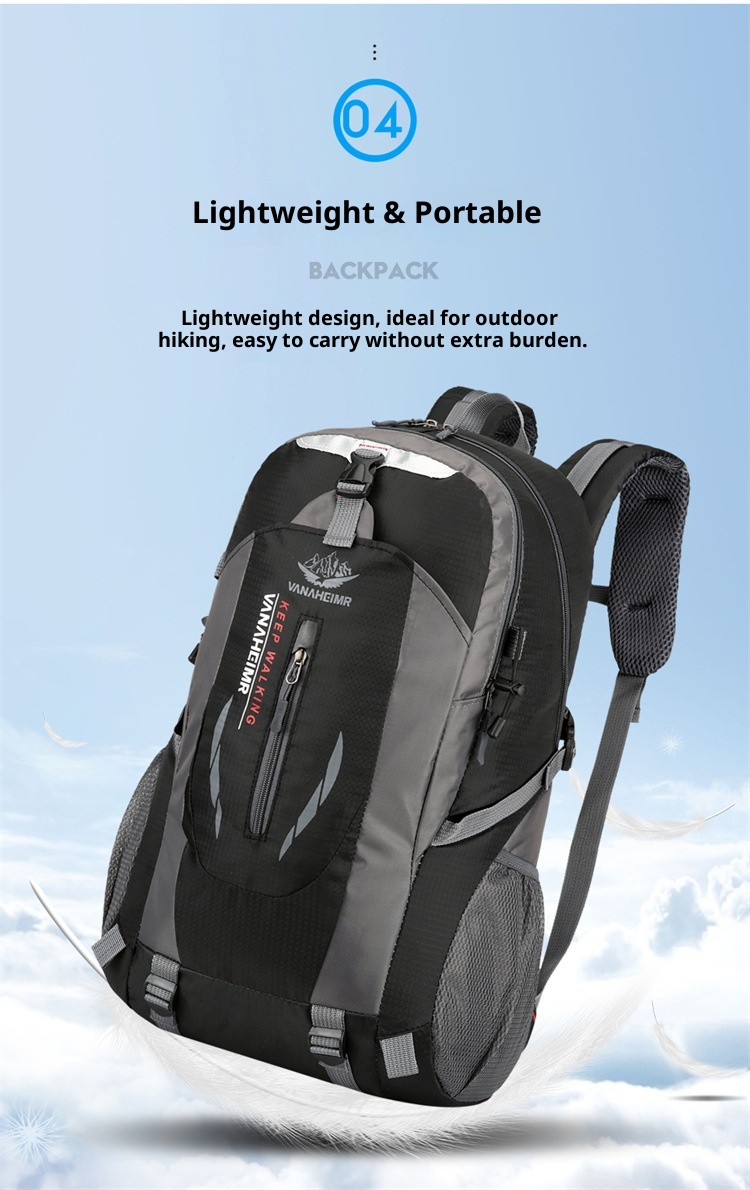 Sac à dos de randonnée ActiveGo Outdoor, respirant et imperméable, grande capacité, idéal pour le camping et les pique-niques, pour homme. Sac à dos de sport décontracté._voghion.com