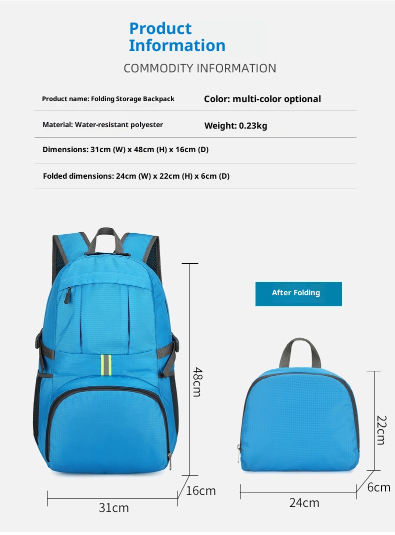 ActiveGo Outdoor Men's And Women's Ultra-light Sports Skin Foldable Backpack Mountaineering Waterproof Travel Large Capacity_voghion.com