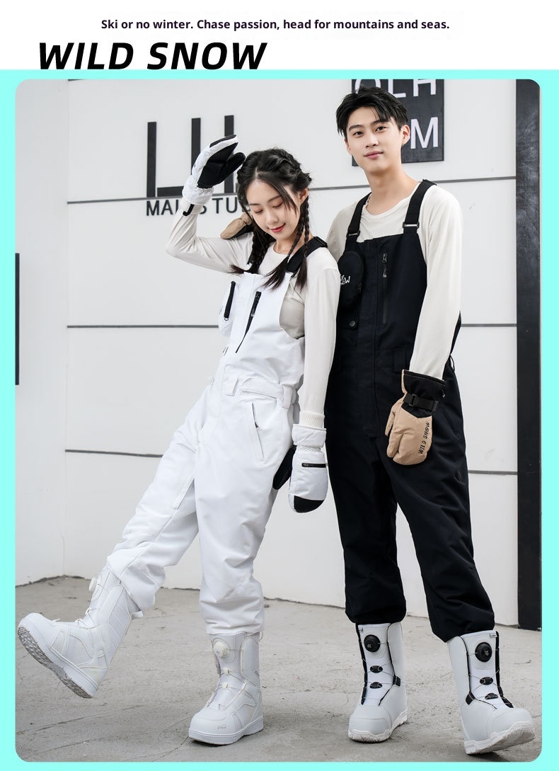 001 Cross-Border Source New Men's And Women's Workwear Personality Snowboard Windproof Waterproof Warm Breathable Ski Bib_voghion.com