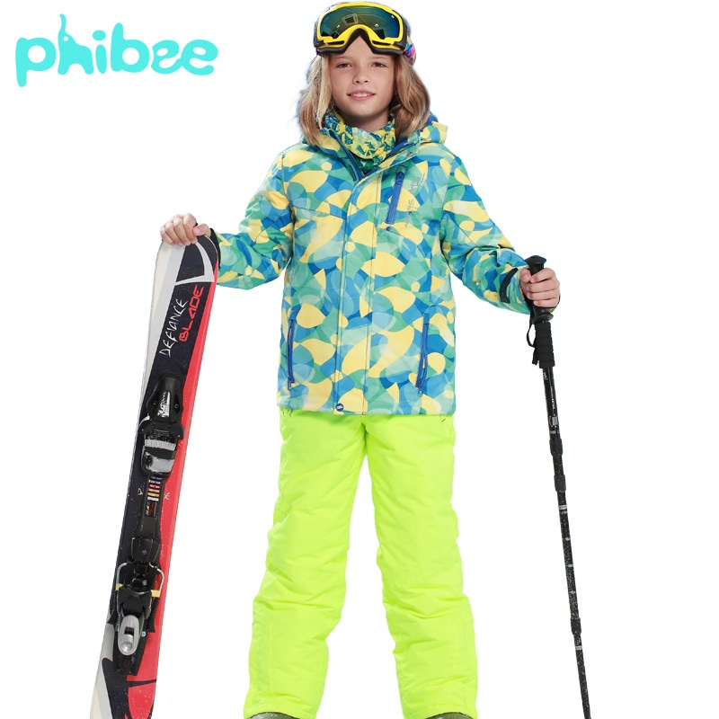 001 Cross-Border E-commerce PHIBEE Baby Elephant Children's Ski Suit Thickened Foreign Trade Jacket And Pants Set_voghion.com