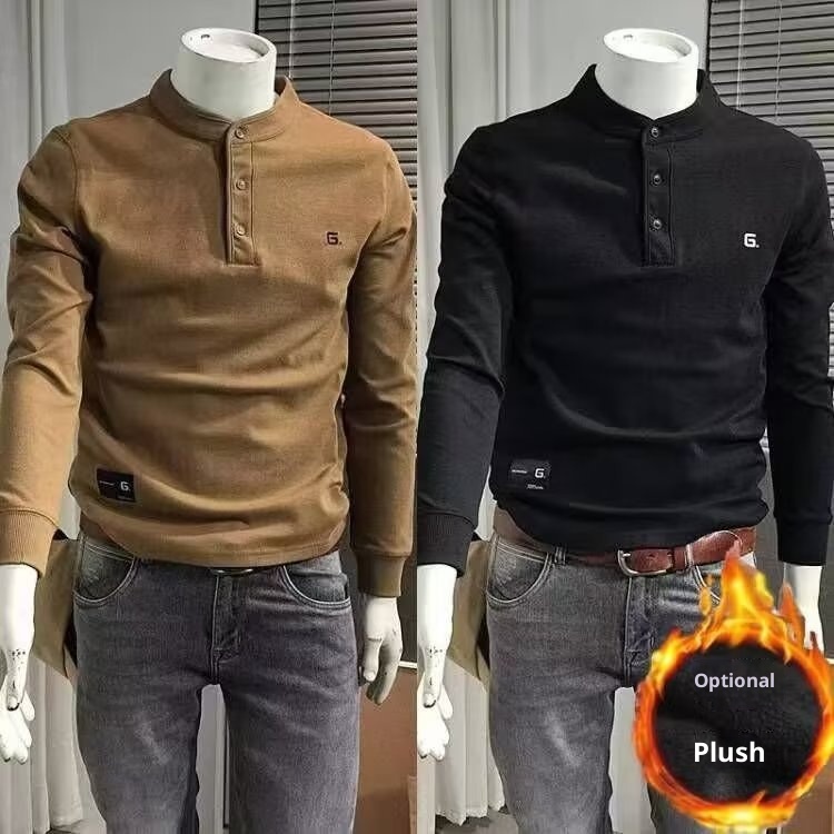 boy European Stand Collar Sweatshirt Men, Autumn New Comfortable Slim Fit Jacket, Base Shirt, Stylish Pullover Top For_voghion.com