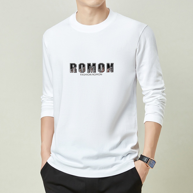 boy 230g Heavyweigh 100% Coon Long Sleeve T-Shir Men's Solid Color Base Shir New Top Spring Auumn Round Neck_voghion.com