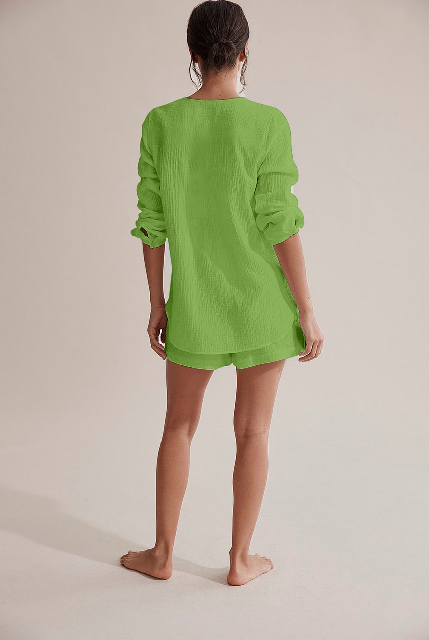 ChicShe Style, 2024 European And American Style Summer, Women's Summer Pajamas Pure Cotton Gauze_voghion.com