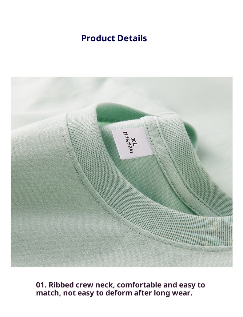 T-shirt à manches courtes en pur coton épais pour homme, coupe ample, couleur unie, style décontracté, blanc, idéal pour l'été._voghion.com