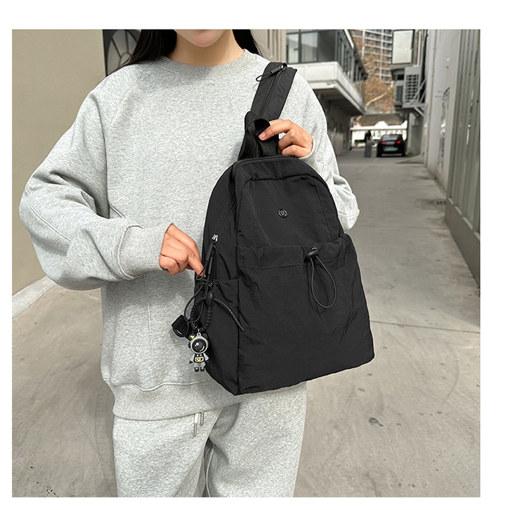 Sac à dos de randonnée ActiveGo style japonais couleur unie pour femme, sac à dos décontracté, sac de sport léger pour courts séjours et excursions._voghion.com