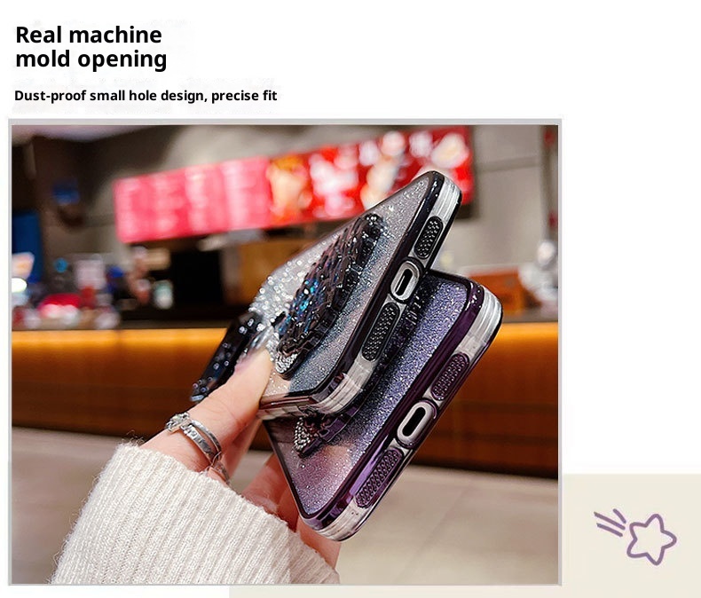 Étui de téléphone TechGlobe série 16, protection d'objectif Niche pour iPhone 15 Pro Max, motif cygne pailleté, 13, anti-traces de doigts_voghion.com