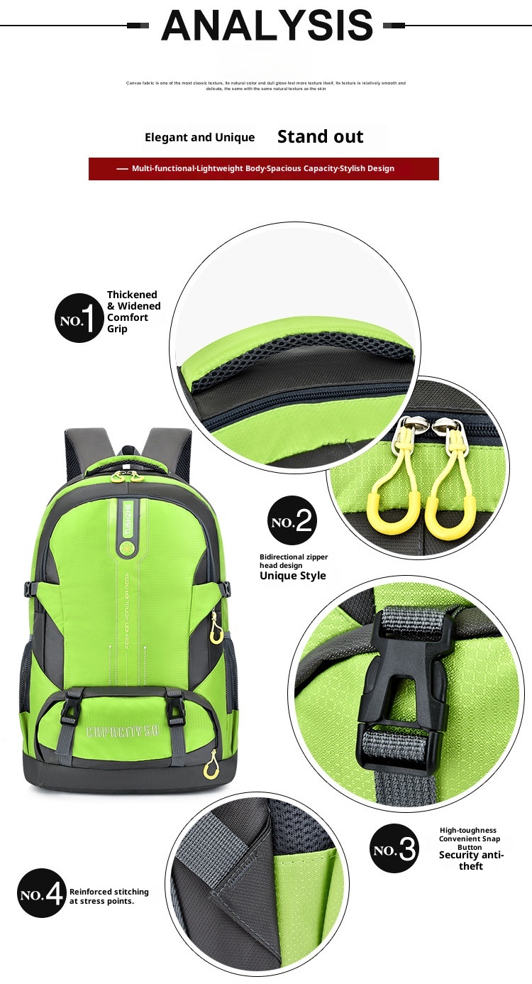 Zaino ActiveGo Cross-border per uomo e donna, borsa da viaggio per escursionismo, arrampicata, ciclismo, alla moda, grande capacità, doppio_voghion.com