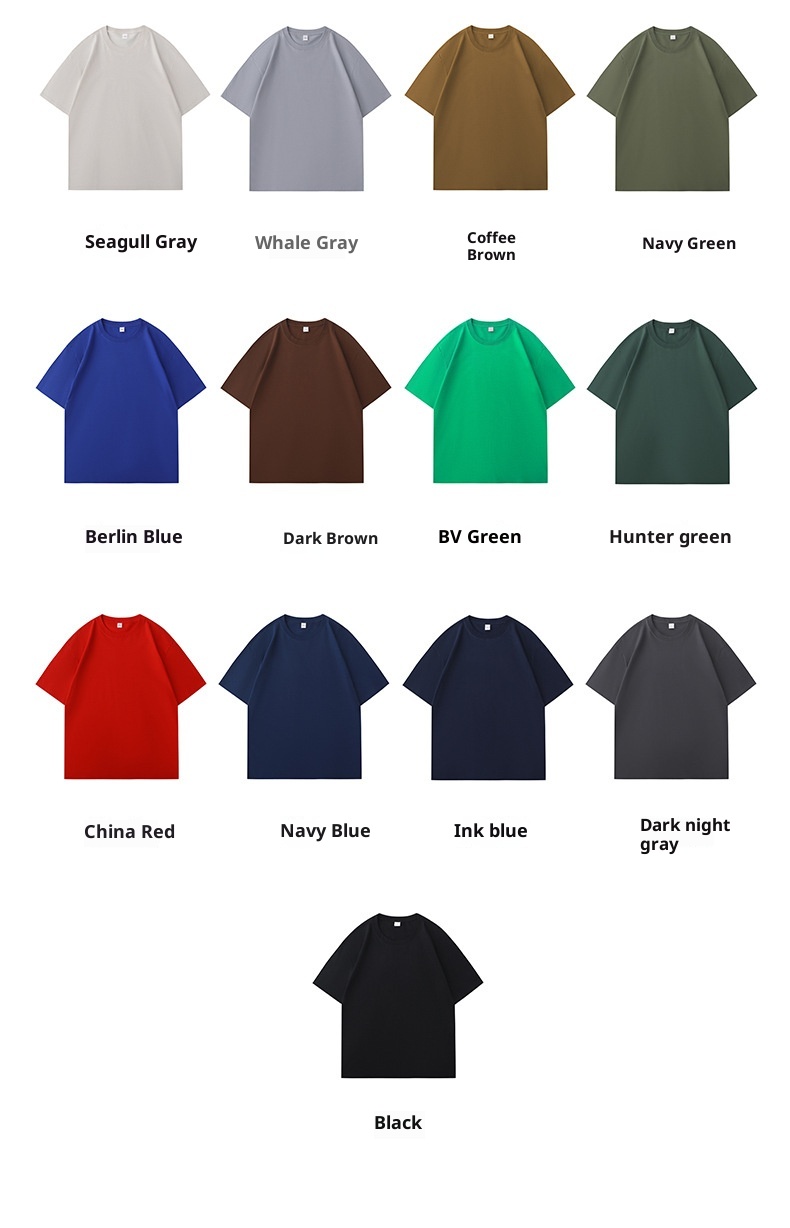 T-shirt à manches courtes en pur coton épais pour homme, coupe ample, couleur unie, style décontracté, blanc, idéal pour l'été._voghion.com