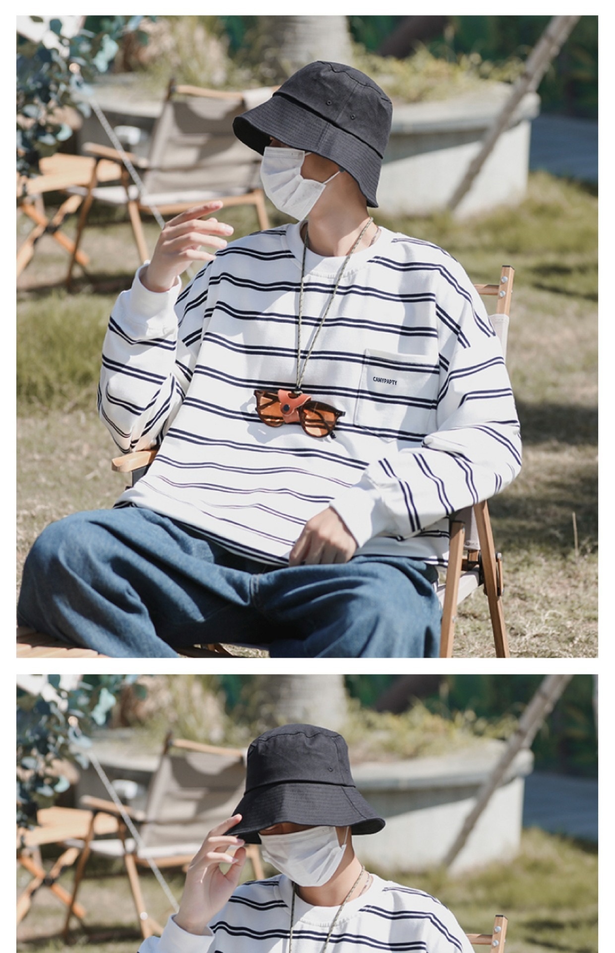 boy Hong Kong Japanese Striped Long Sleeve T-Shirt Trendy Brand Cool Style Men's Spring Autumn Base Shirt Ins Trend High_voghion.com