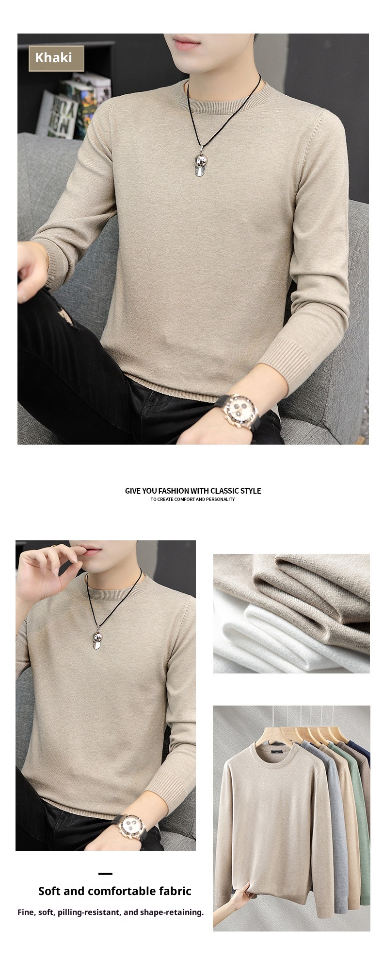 boy 2025 Autumn Winter New Half Turtleneck Sweater Men's Inner Layer Slim Fit Lake Blue Base Knitted Pullover Top_voghion.com