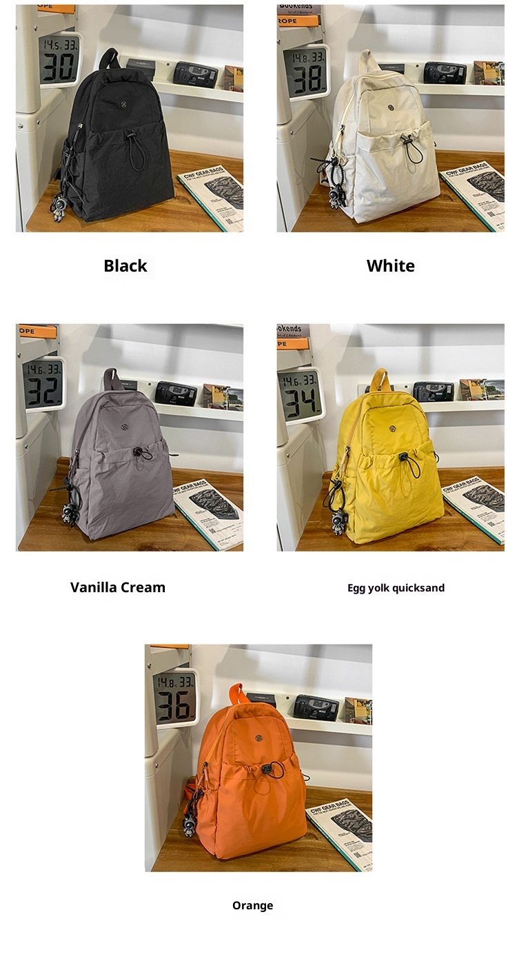 Sac à dos de randonnée ActiveGo style japonais couleur unie pour femme, sac à dos décontracté, sac de sport léger pour courts séjours et excursions._voghion.com