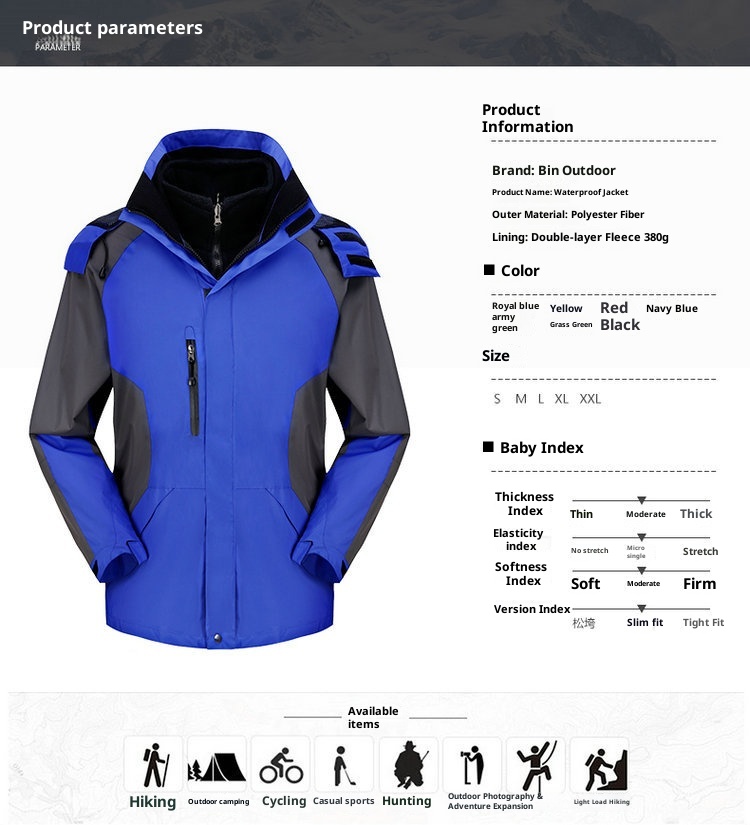 001 Großhandel Outdoor-Jacke und -Hose Zweiteiliger Herren-Skianzug aus dickem Fleece, Set für Damen_voghion.com