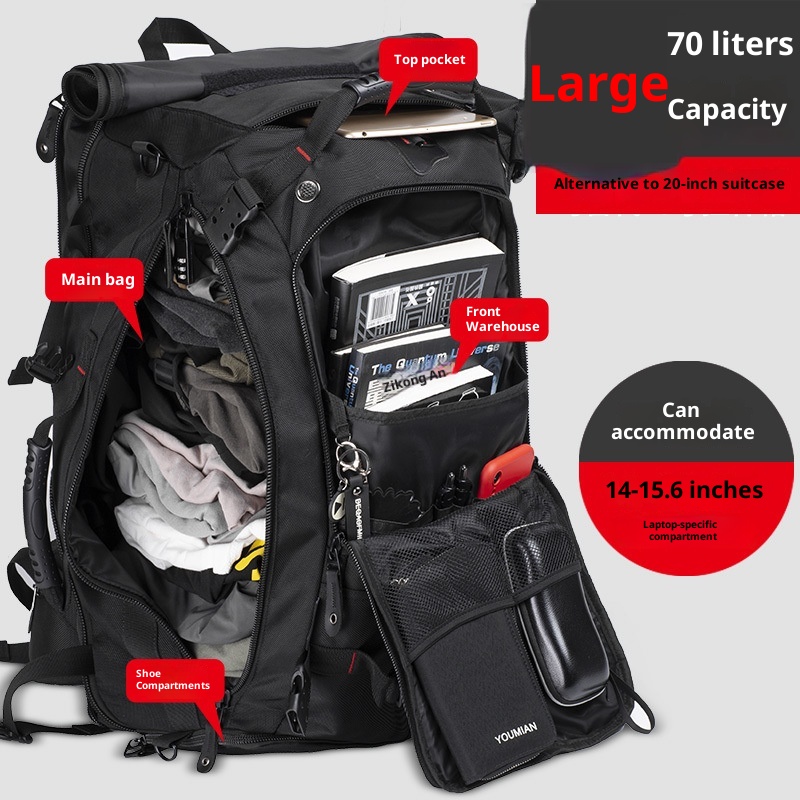 Zaino da viaggio ActiveGo, multifunzionale, per fitness, escursioni, ciclismo, outdoor, extra large, capacità extra_voghion.com