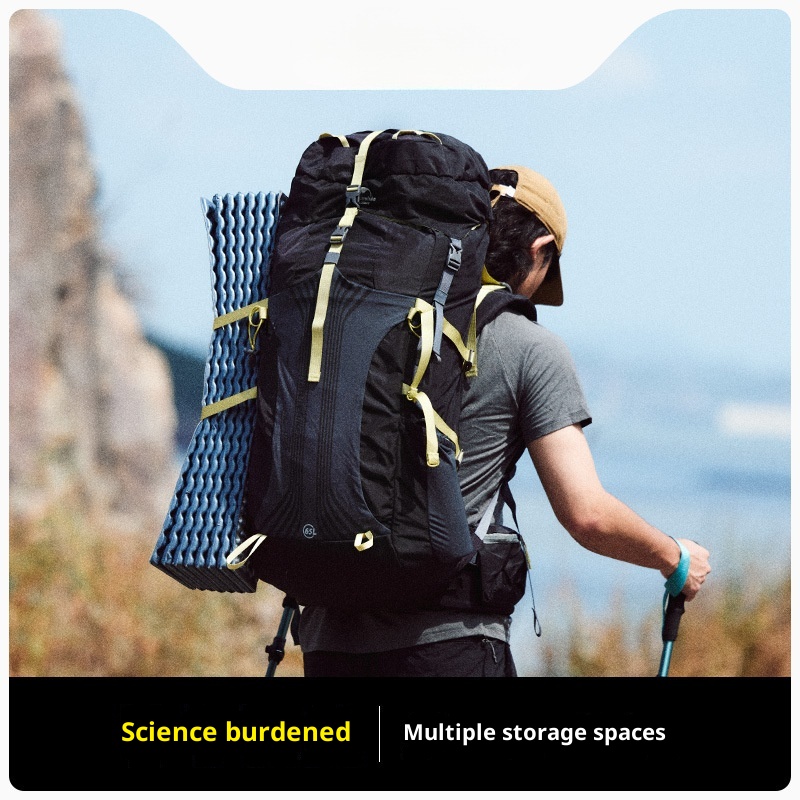 Zaino da trekking professionale ActiveGo Natur Noke Cloud Trail da 55 litri, grande capacità, doppia tracolla_voghion.com