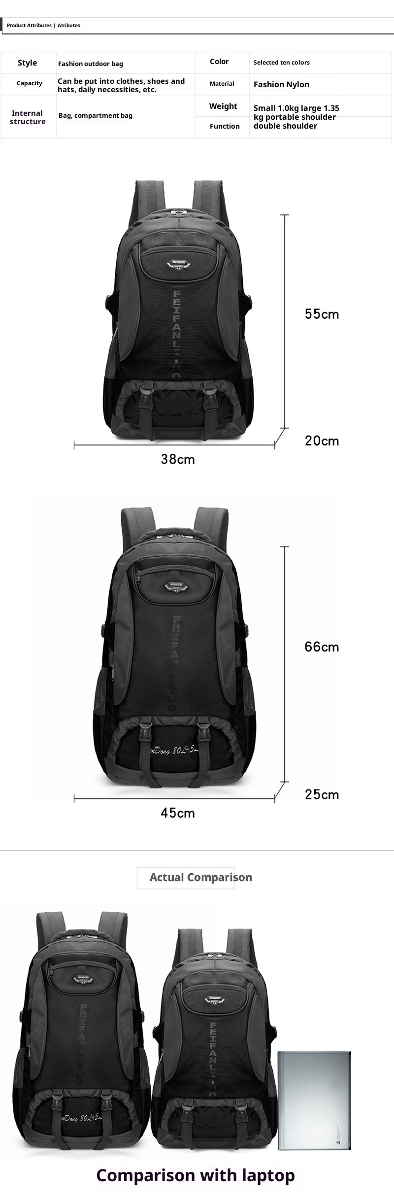 ActiveGo Outdoor Sports Mountaineering Wholesale Large Capacity Fashion Travel Backpack Lightweight Men's Fitness Cross-Country_voghion.com