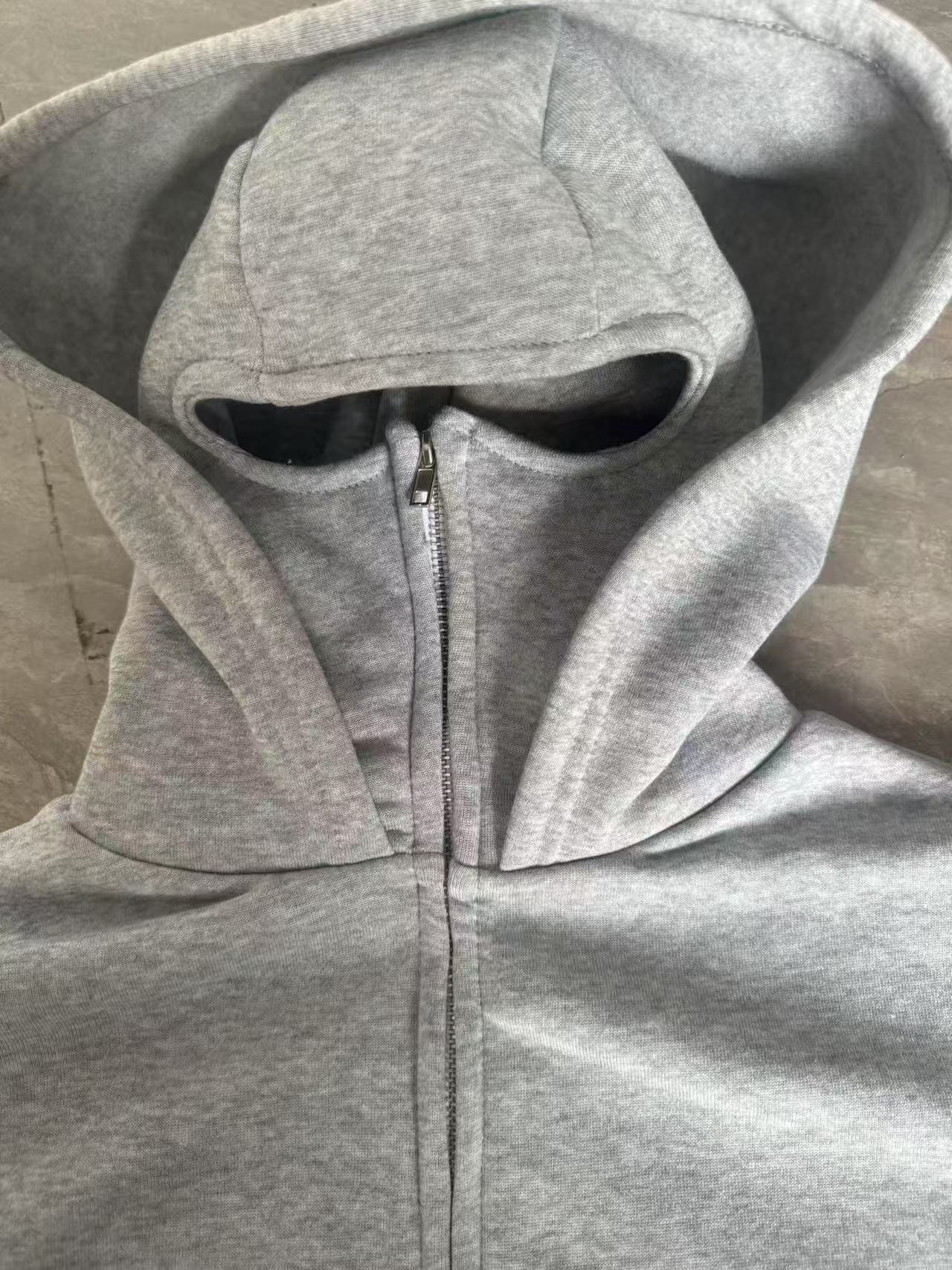 boy Cross-Bordr Hot Sal Nw Maskd Dsign Doubl-Layr Hoodd Zippr Swatshirt Loos Strt For Mn And Womn Coupl_voghion.com