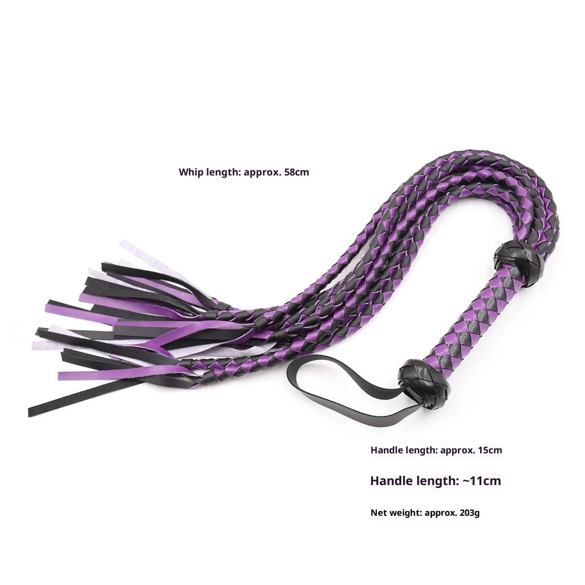 LuvBox SP Frusta da allenamento con dreadlock intrecciato in pelle, grande nappa da cavallo, giocattoli sessuali SM_voghion.com