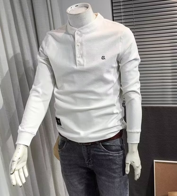 boy European Stand Collar Sweatshirt Men, Autumn New Comfortable Slim Fit Jacket, Base Shirt, Stylish Pullover Top For_voghion.com