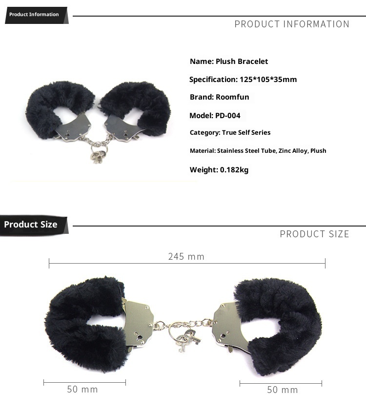 Menottes en peluche LuvBox Fangqu, jouets alternatifs pour le sexe, le flirt, l'amour et le bondage._voghion.com