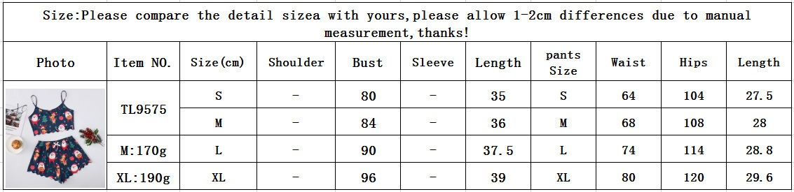 ChicShe Weihnachtlicher Pyjama im europäischen und amerikanischen Stil, neues dünnes Set für Damen, ärmellose Shorts aus Milchseide, schlicht und lässig, zweiteilig_voghion.com