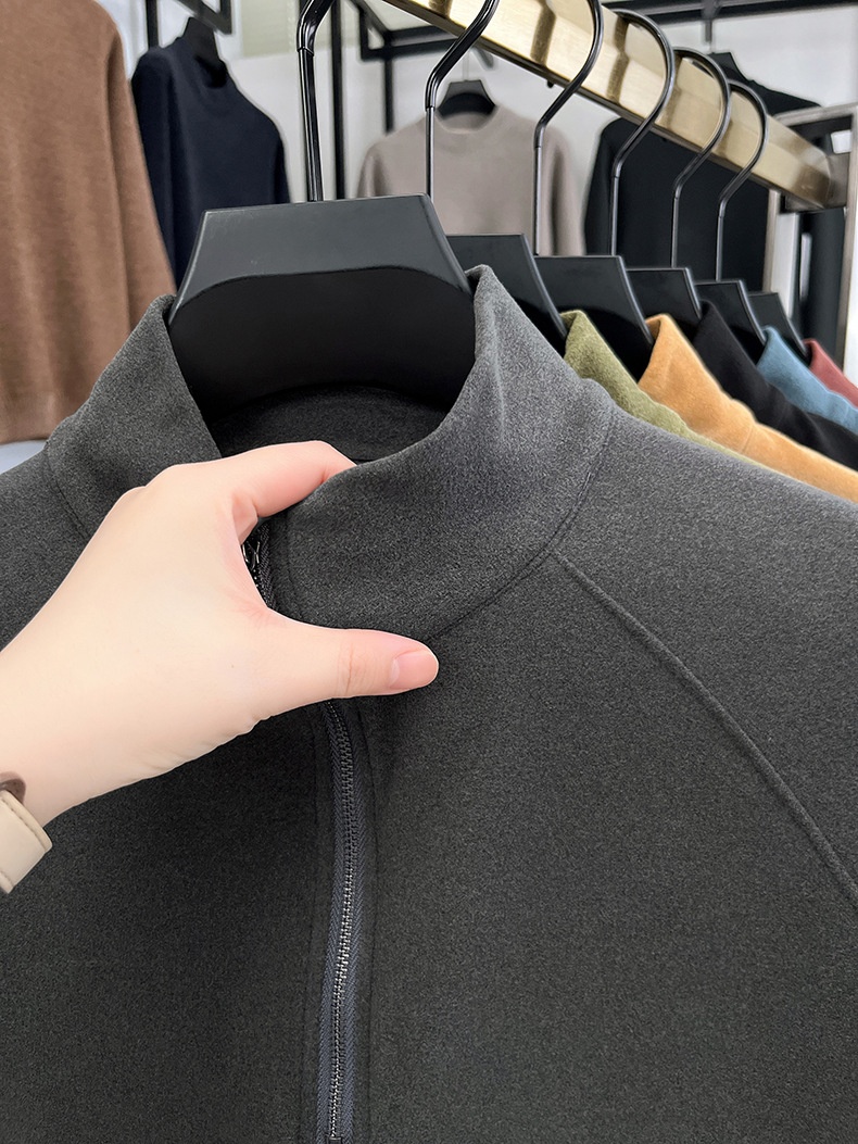 Thermounterwäsche für Jungen und Herren, Größe S, trendiges und vielseitiges Oberteil für Herbst und Winter, Stehkragen, halber Reißverschluss, lange Ärmel, Derong_voghion.com