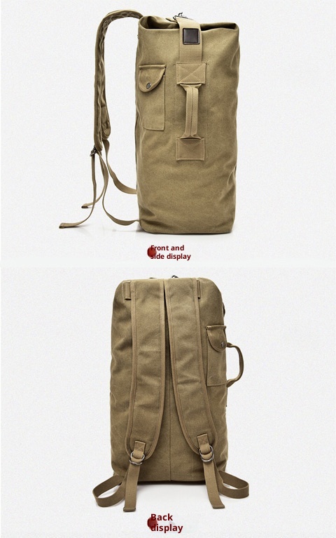 ActiveGo Backpack Double Shoulder Outdoor Travel Ins Super Popular Canvas Bucket Large Capacity Hiking Sports Personality Men's_voghion.com