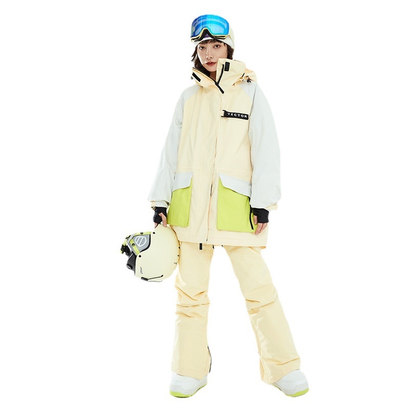 001 VECTOR Snowboarding Suit Set For Men Women, Reflective Trendy Warm Windproof Waterproof Breathable Ski Jacket And Pants_voghion.com
