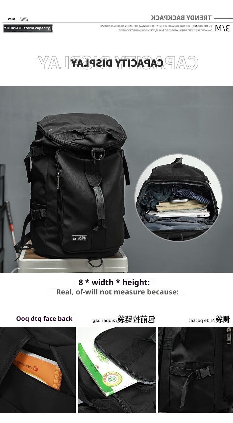 Sac à dos ActiveGo Travel grande capacité pour homme, idéal pour les courts voyages d'affaires. Bandoulière simple, porté à la main._voghion.com