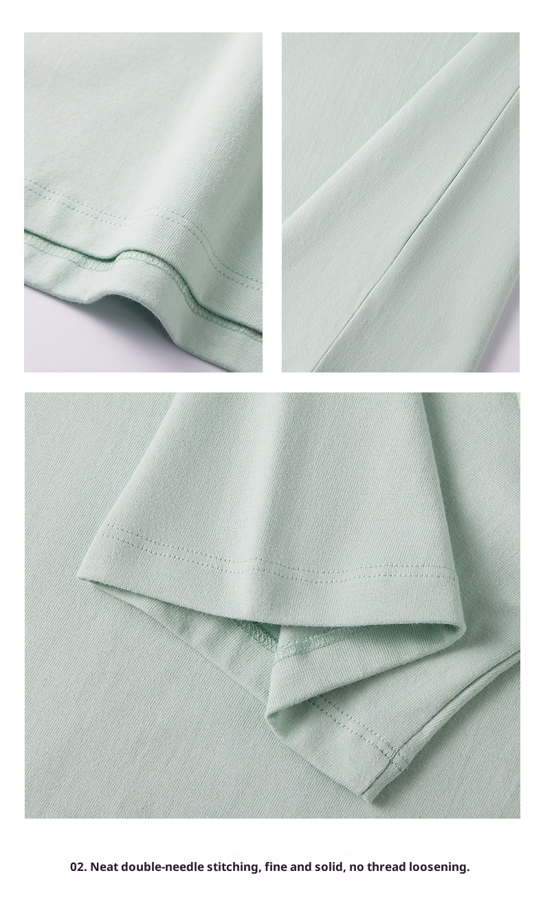 T-shirt à manches courtes en pur coton épais pour homme, coupe ample, couleur unie, style décontracté, blanc, idéal pour l'été._voghion.com