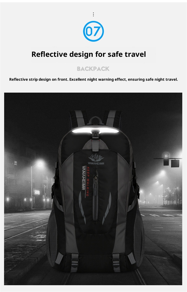 Sac à dos de randonnée ActiveGo Outdoor, respirant et imperméable, grande capacité, idéal pour le camping et les pique-niques, pour homme. Sac à dos de sport décontracté._voghion.com