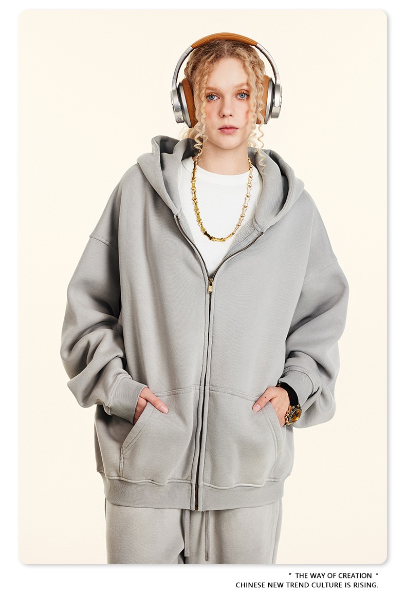 Boy BE Clothing | Herbst/Winter 2025 Amerikanischer Vintage-Stil Fleecegefüttertes Kapuzensweatshirt für Herren Vielseitige Jacke Top_voghion.com