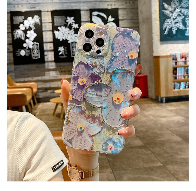 Custodia per telefono in resina epossidica TechGlobe viola e blu compatibile con /IP14/14promaxXS Soft 78P Blu-ray XR/ Drop Shipping Anti-caduta_voghion.com