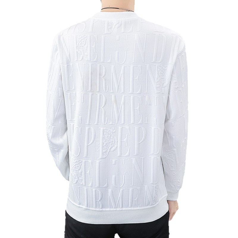 Maglietta a maniche lunghe da uomo primavera e autunno, strato di base, vestibilità ampia, nuovo pullover alla moda di grandi dimensioni_voghion.com