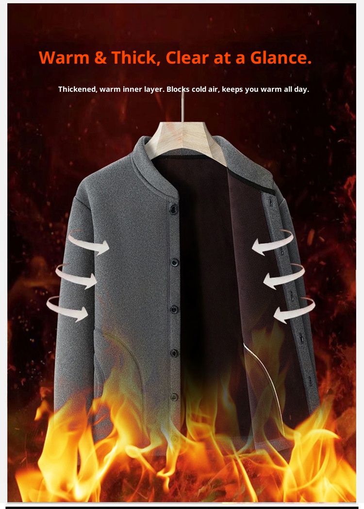 001 2025 Autumn Winter Fleece-Lined Sports Suit Men, Large Size Dad Outfit, Loose Three-Piece Jacket Set For Middle-Aged And_voghion.com