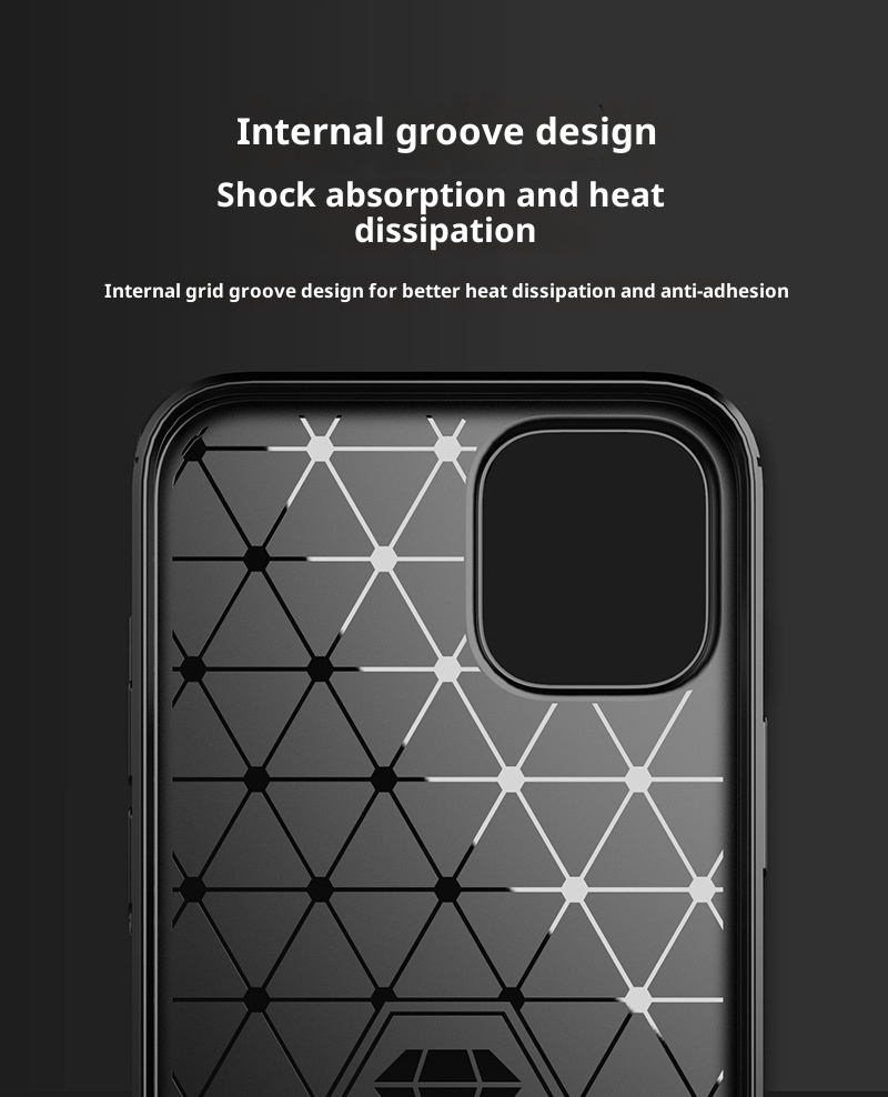 TechGlobe Custodia protettiva antiurto in fibra di carbonio spazzolata per iPhone 12 6.1_voghion.com