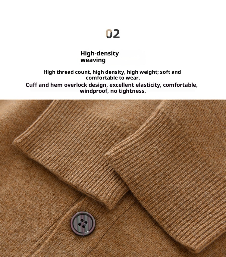 Cardigan da uomo in pura lana lavorato a maglia, autunno inverno, con scollo a V, ampio, spesso, casual, a maniche lunghe, monopetto_voghion.com