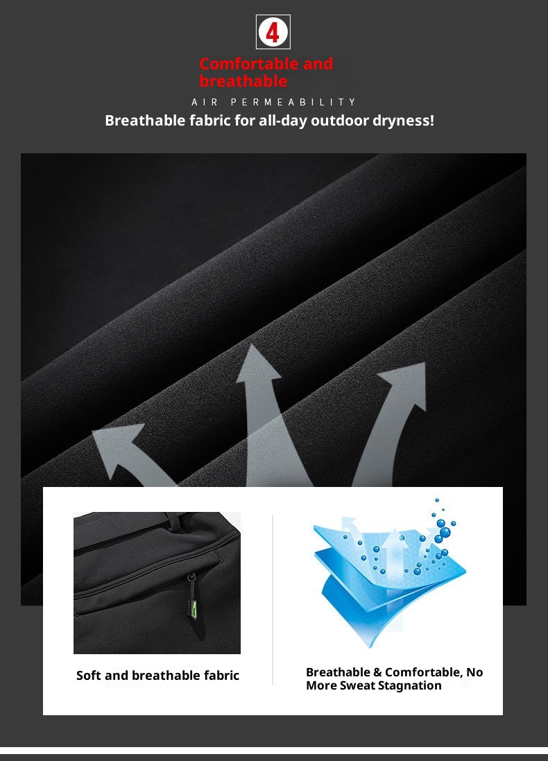 001 Plus Size Men's Outdoor Fleece Skiing Hiking Autumn Winter Thickened Warm Waterproof Wear-resistant Soft Shell Pants_voghion.com