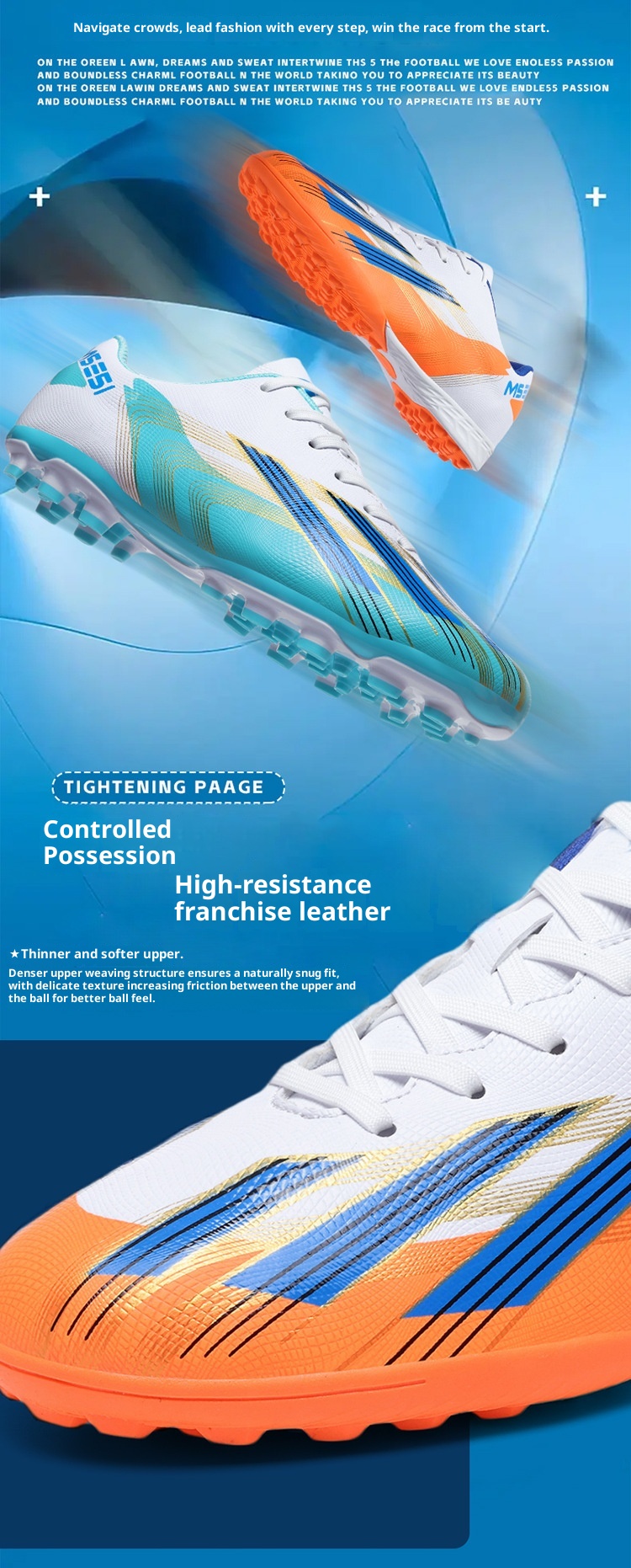 ShoeGlobe Vente en gros transfrontalière de chaussures de football pour hommes, femmes, jeunes, élèves du primaire et du secondaire, enfants, crampons cassés_voghion.com