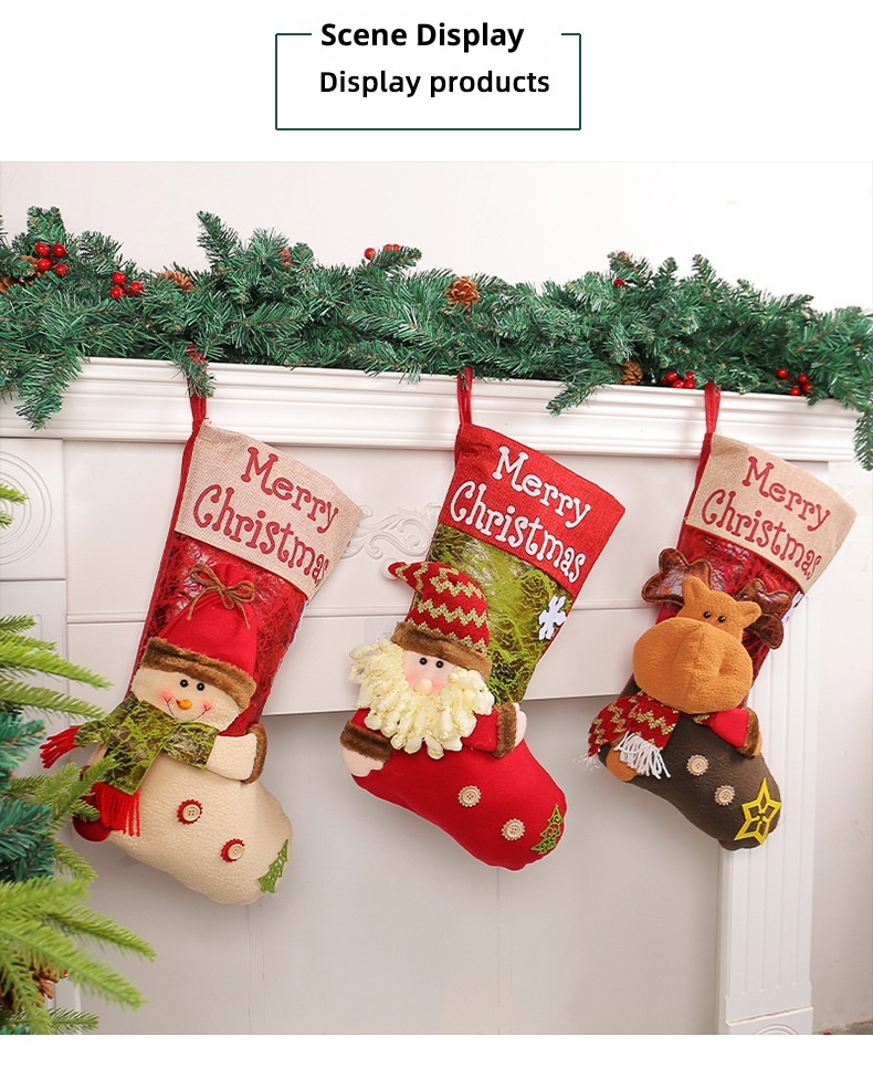 Lillian Big Head Doll Hong Kong Love 3D Santa Claus Extra Large Thickened Christmas Socks Wholesale_voghion.com