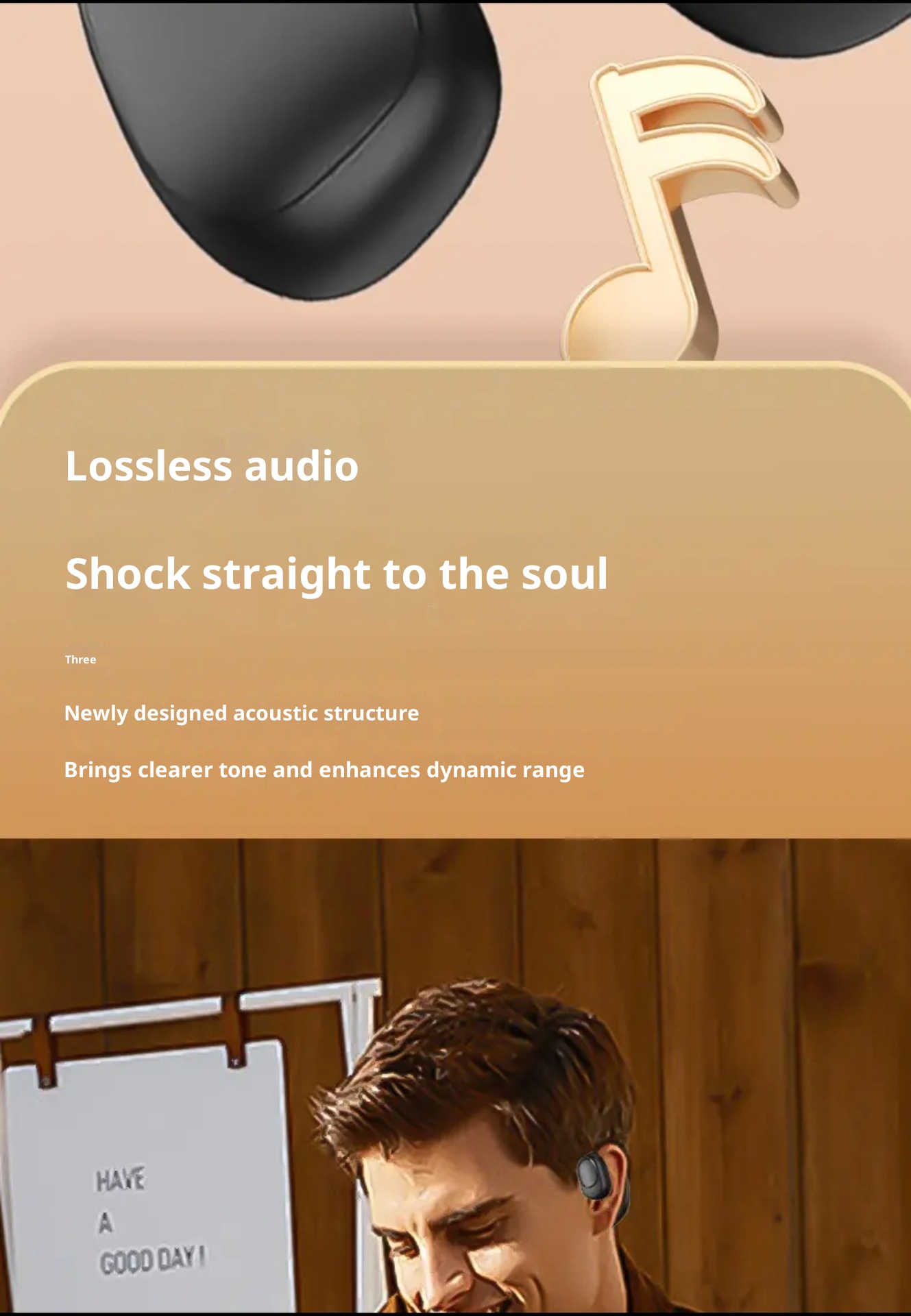 Auricolari Bluetooth 3c OWS non in-ear con controllo touch, gancio singolo per l'orecchio, wireless, sport, commercio estero transfrontaliero, osso_voghion.com