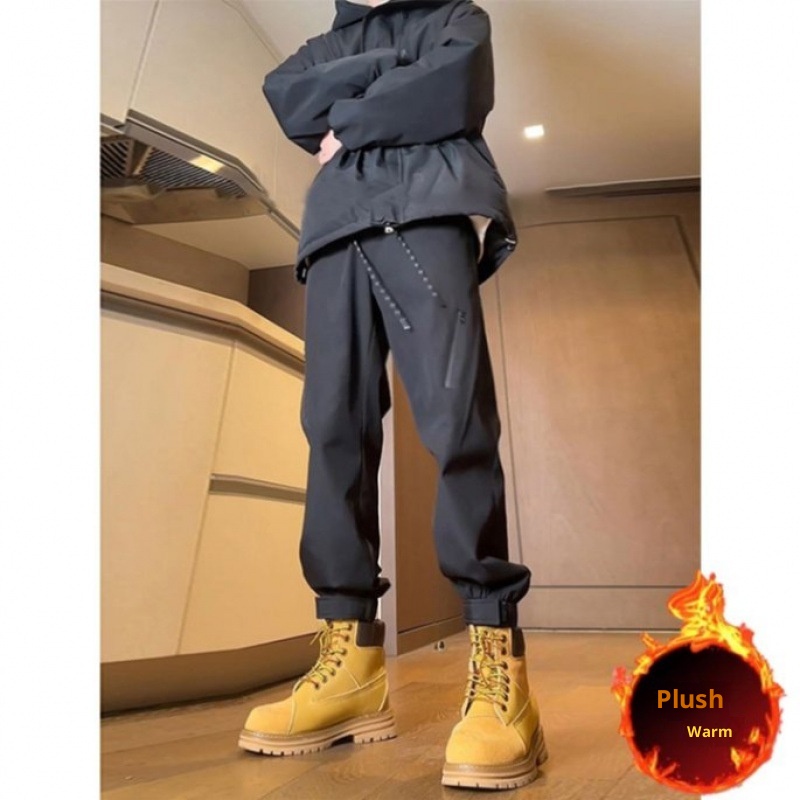001 American Style Outdoor Functional Waterproof Softhell Men Winter High Street Fleece Lined Velcro Ski Hiking Jogger_voghion.com