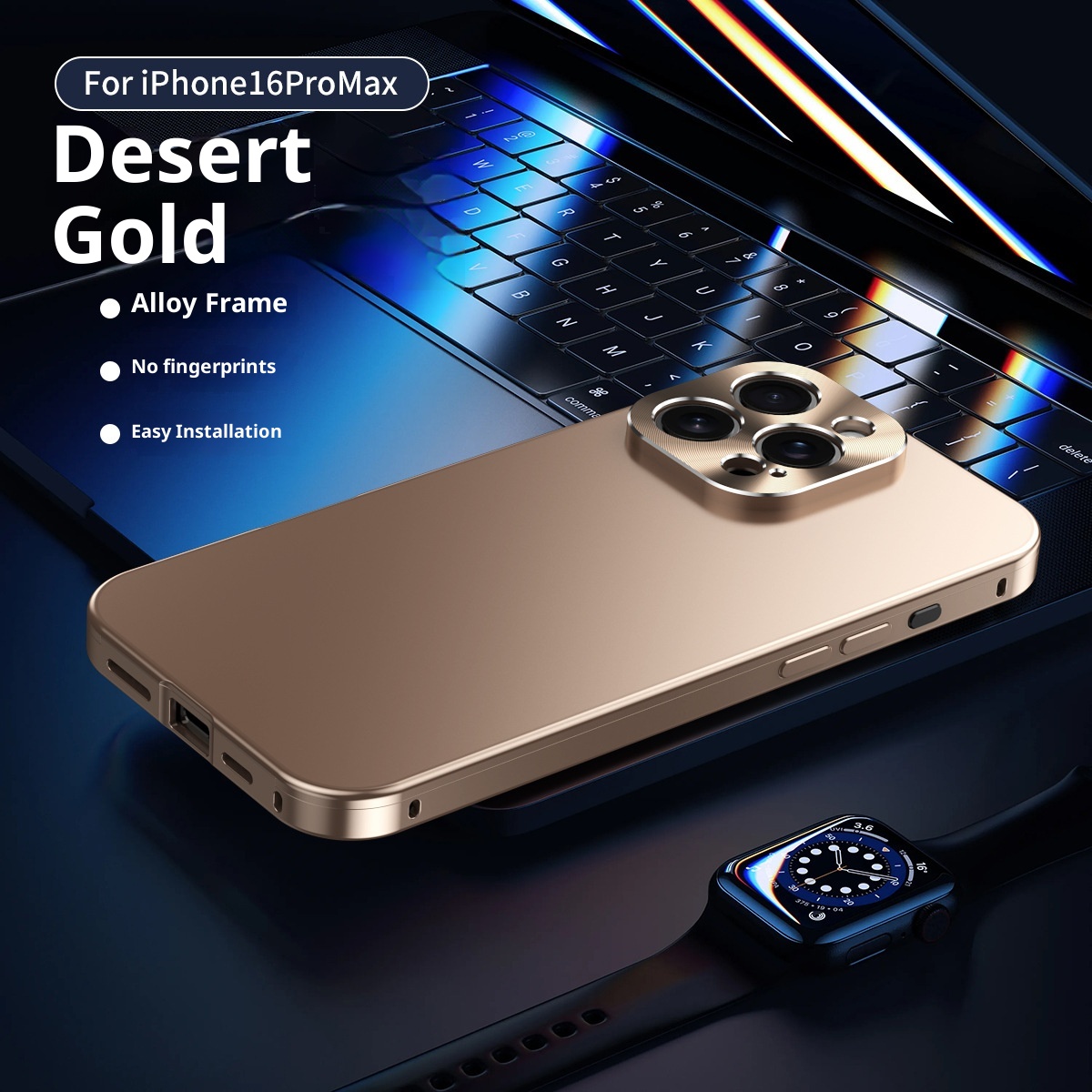 TechGlobe Cross-border New Metal Magnetic Anti-drop Case For IPhone 16/15/14/13/12/Pro Max_voghion.com