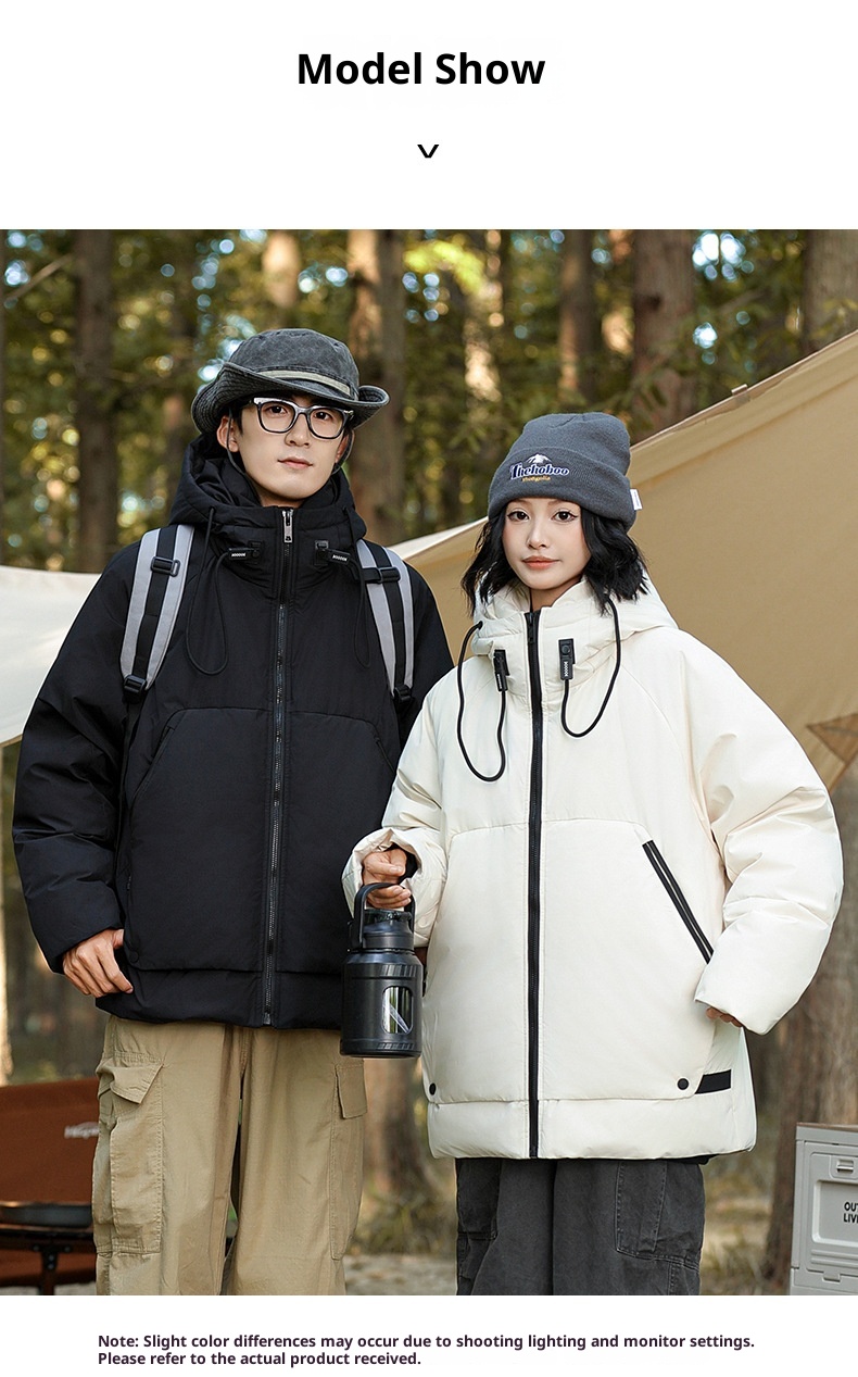 boy Workwear Hooded Short Jacket Men's High-end Warm 90 Down Windproof Heat-retaining Winter Coat Outerwear_voghion.com